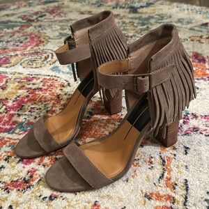 Dolce Vida Fringe Suede Heels Size 8.5